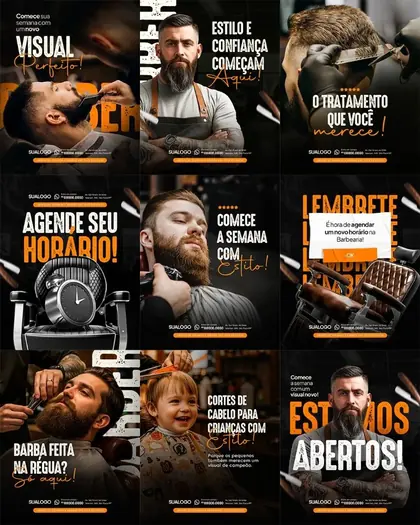 Artes para redes sociais de barbearia