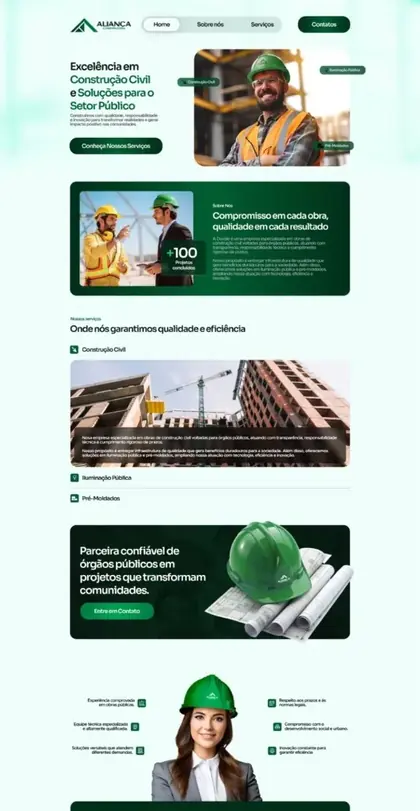 Site da Aliança Construtora